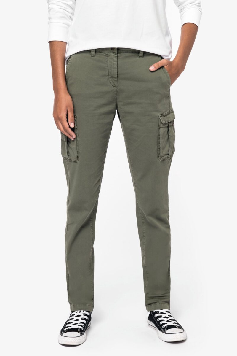 Ausgewaschene Cargohose für Damen